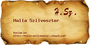 Halla Szilveszter névjegykártya