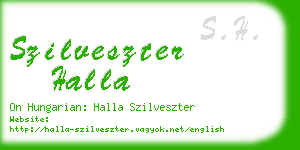 szilveszter halla business card